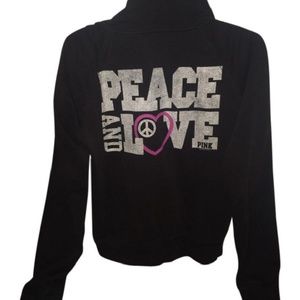 [XS] VS PINK 'PEACE & LOVE' Full Zip Hoodie